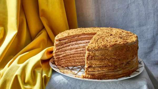 Слоeный медовый торт, Leyered Honey Cake